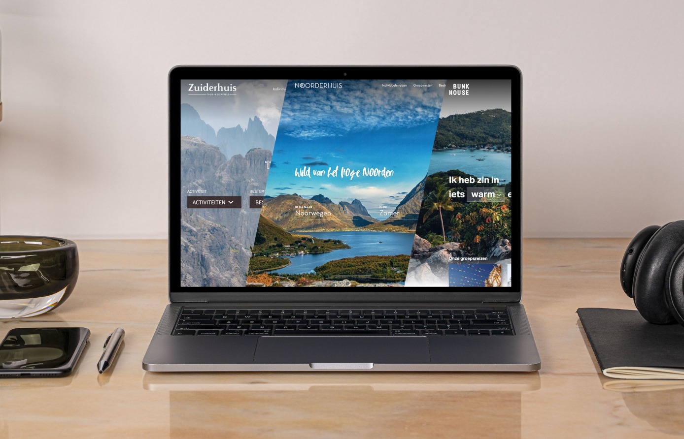 Case photo Zuiderhuis website on laptop mockup