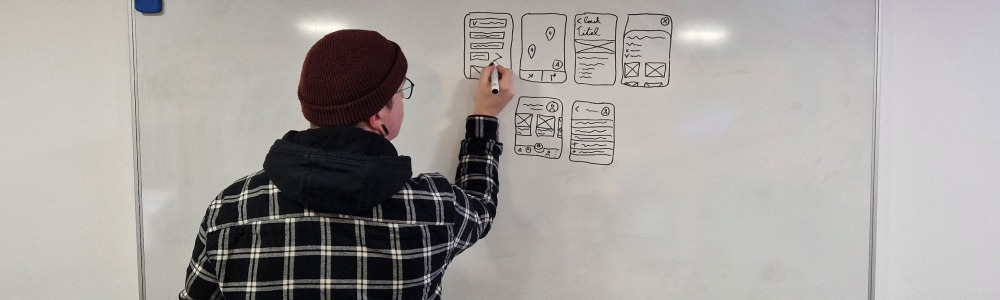 Pieter Sketching wireframes