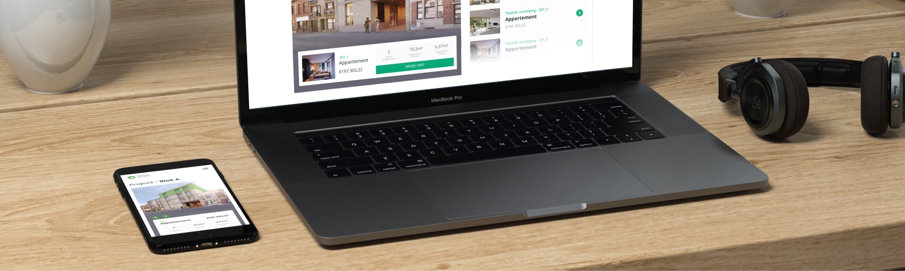 Case photo Silsburg website on laptop mockup